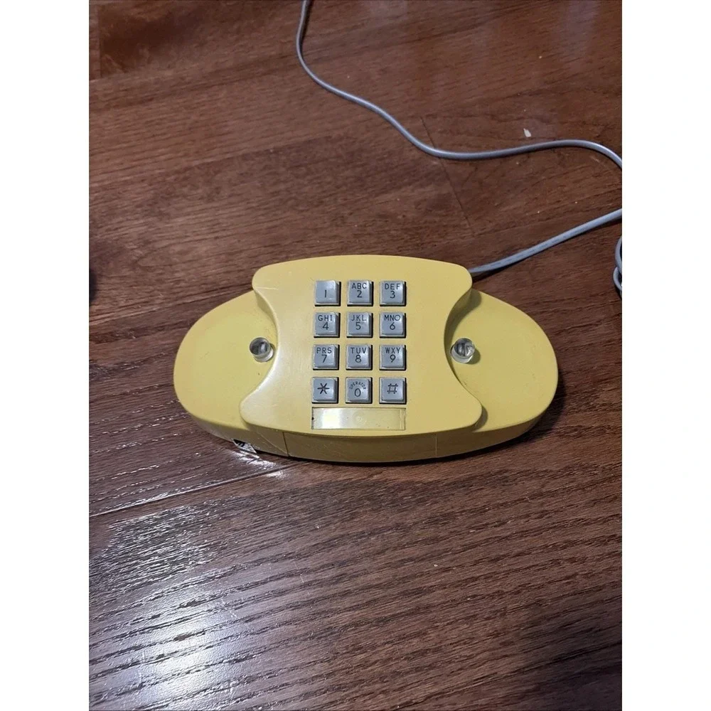 Western Electric Princess Telephone 2702B Yellow Push Button Vintage 1976 Retro